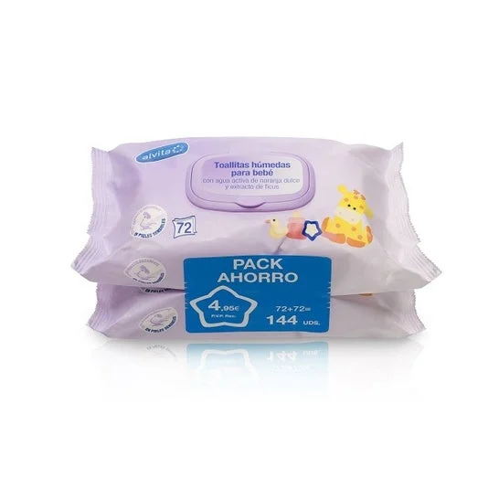 Alvita Duplo Salviette Bambini 2x72 Unità