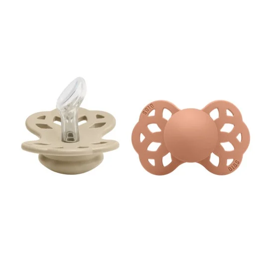BIBS Infinity Pacifier Silicone Anatomical 1 Vanilla Peach 2uds