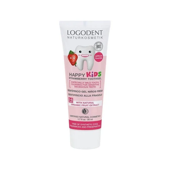 Dentifricio per bambini Logona Gel alla fragola 50ml