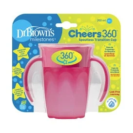 Dr Brown vetro 360 senza boccaglio Pink 200ml