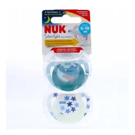 Nuk Succhietti Starlight Giorno e Notte 6-18 Mesi Coccodrillo 2 Unità