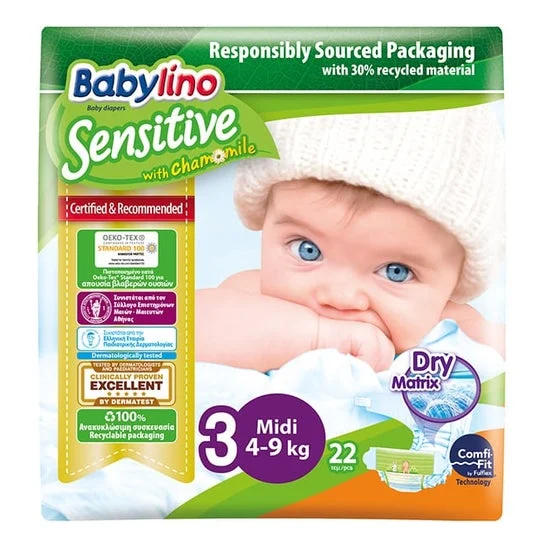 Babylino Sensitive Pannolini T3 4-9kg 22pz