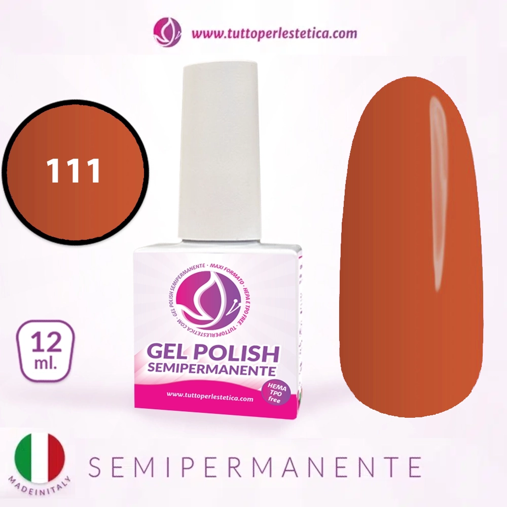 Semipermanente colore arancione N 111 da 12 ML – Hema e TPO Free