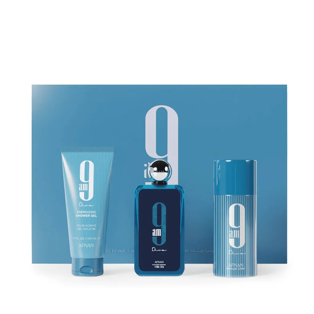 Afnan 9 am Dive EDP 100 ml + DEO spray 150 ml + gel doccia 150 ml
