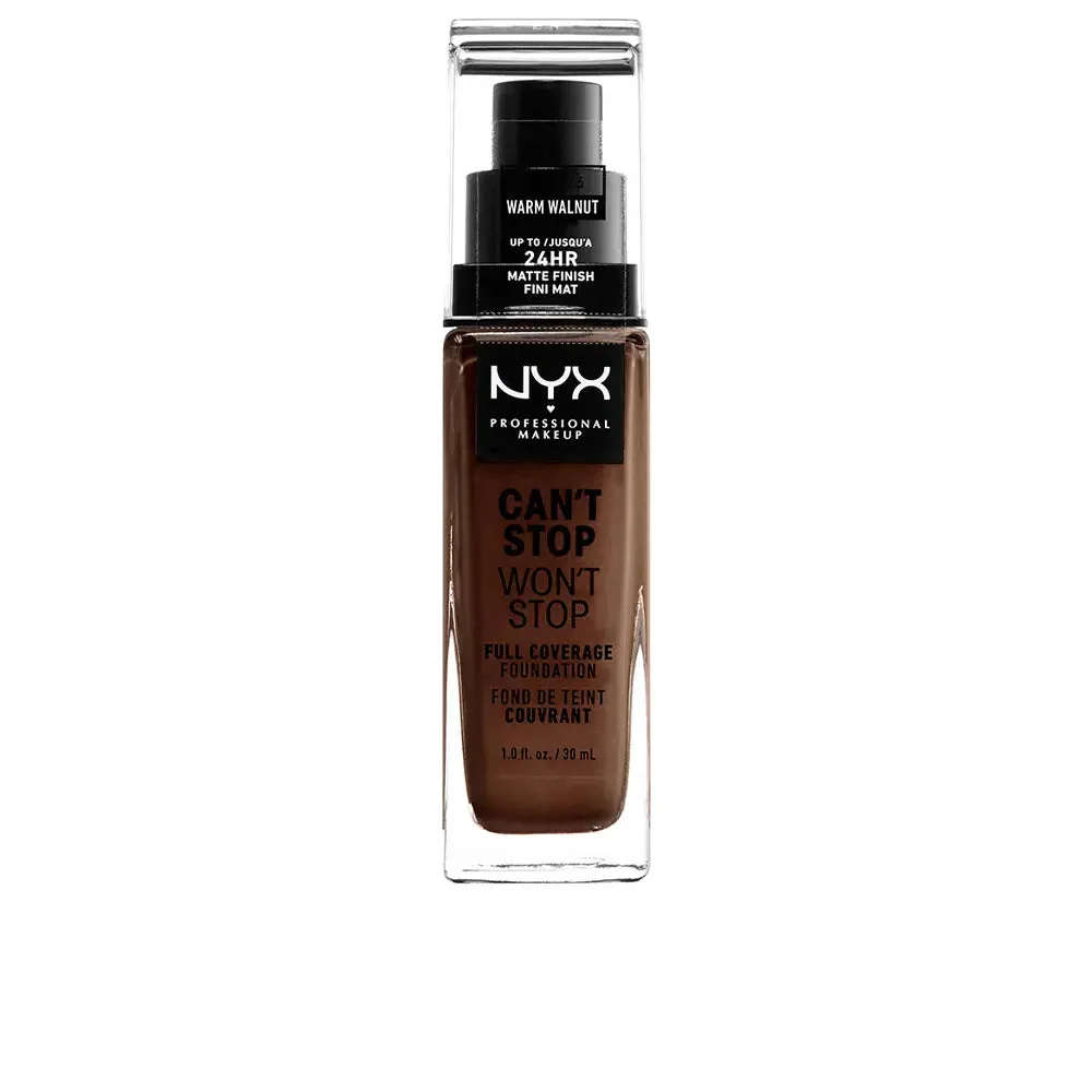 Nyx Can' t Stop Won't Stop Fondotinta a copertura totale Warm Walnut 30 ml