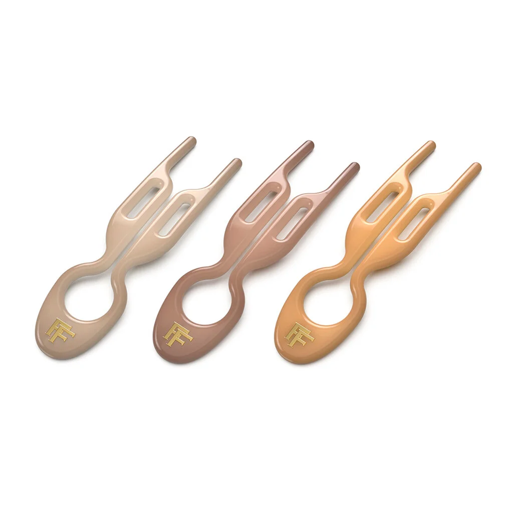 Fiona Franchimon Nº 1 Hairpin Paris Collection (Satin Sand, Smooth Caramel, Soft Beige) 3 Pz