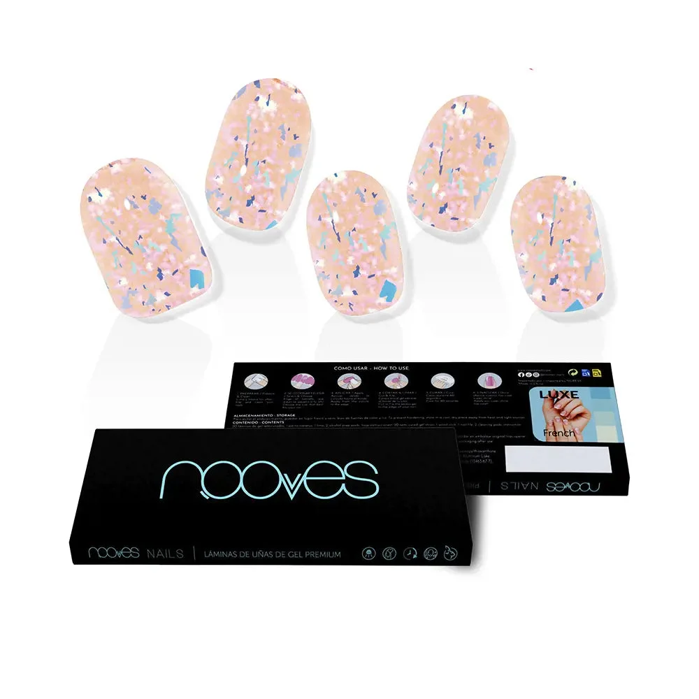 Nooves Lamine Unghie Gel Peach Galettes Premium Luxe Metallic 20 U