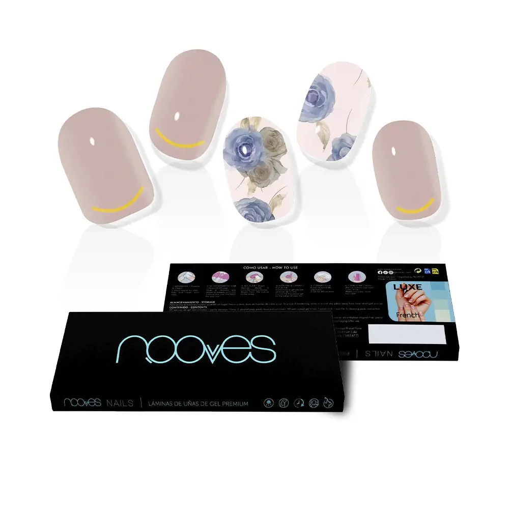 Nooves Lamine Unghie Gel Elegant Floral Premium Luxe Metallic 20 U