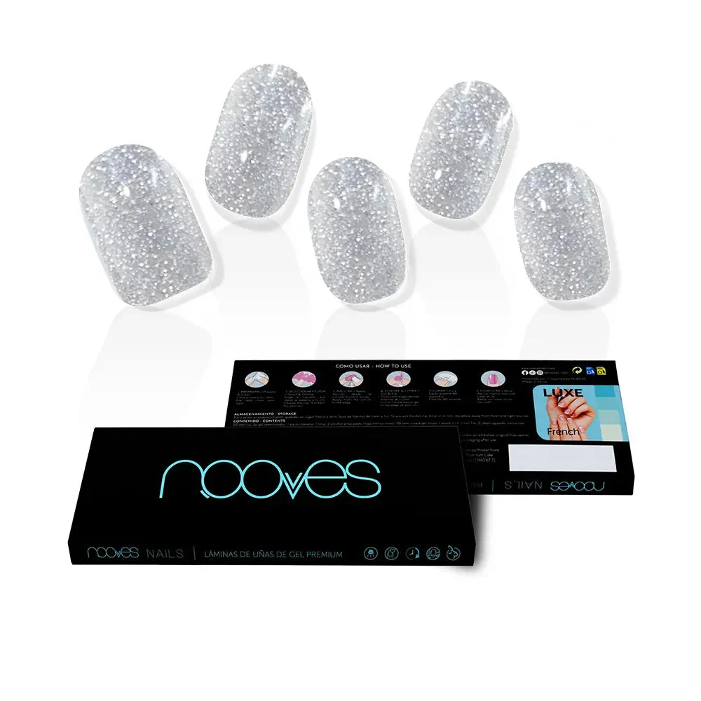 Nooves Lamine Unghie Gel Dazzling Diva Premium Glam Glitter Grigio 20 U
