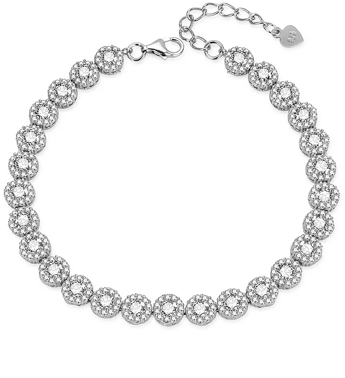 Bracciale in argento con zirconi