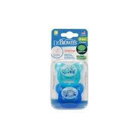 Dr Brown's Sucette de Nuit Préventive En Silicone 0-6M 2uts