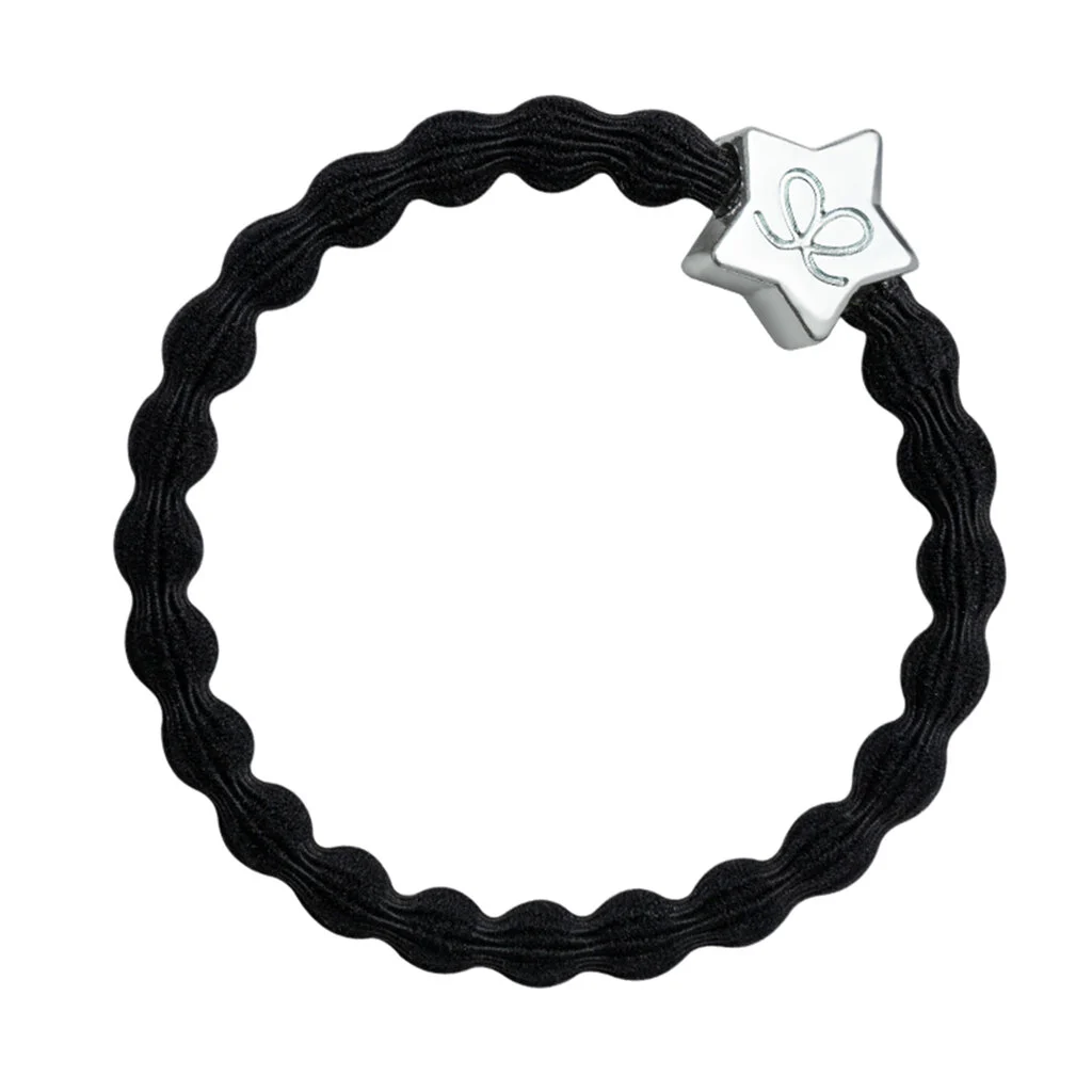 By Eloise London Silver Diamanté Star Black