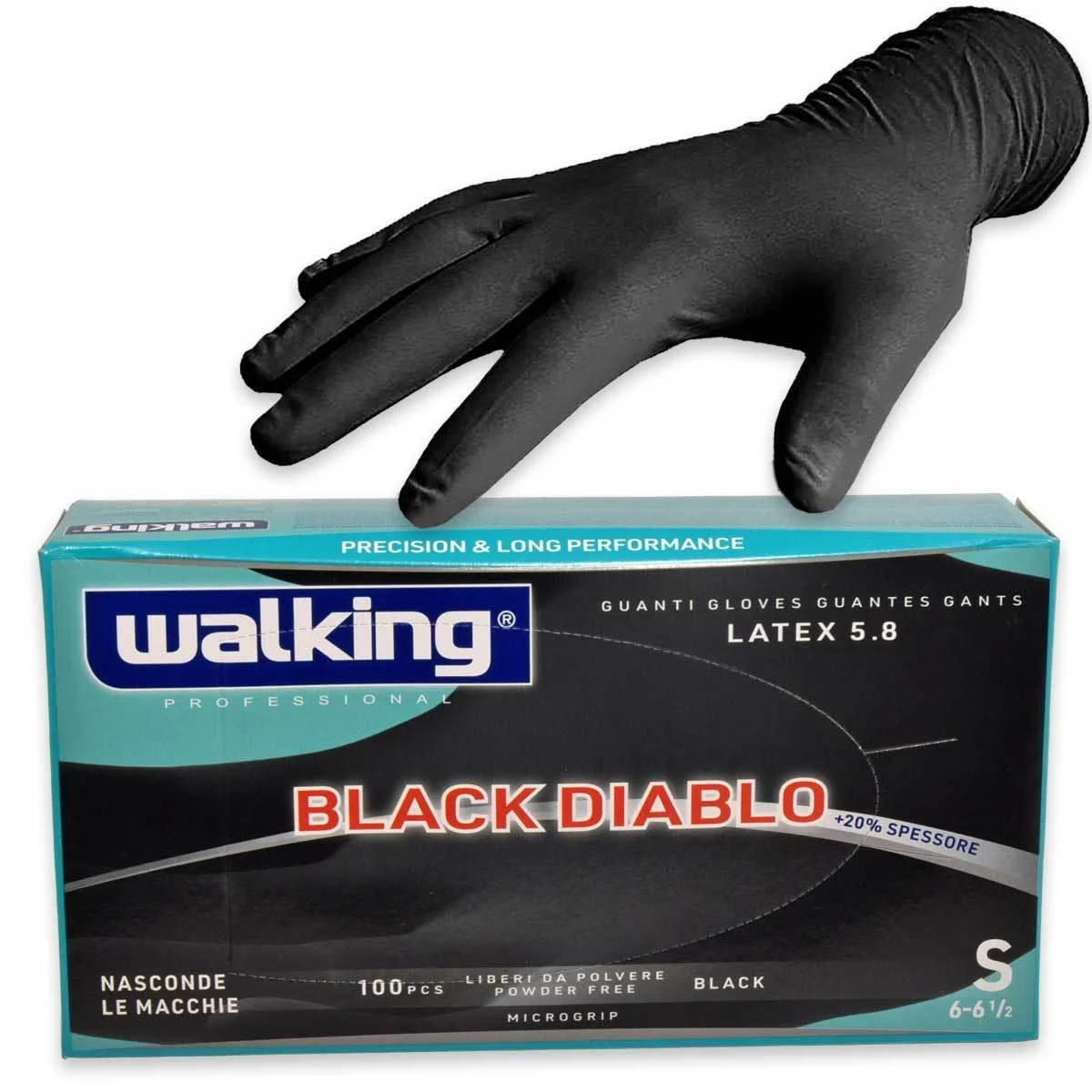 Guanti lattice 5.8 nero diablo walking 100 pezzi tg. s