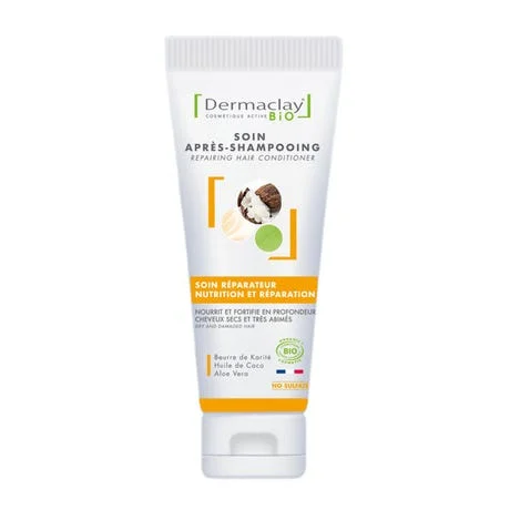 Dermaclay Trattamento Riparatore Bio Capelli Molto Secchi, Ricci, Danneggiati Karité Cocco Aloe Vera 200ml