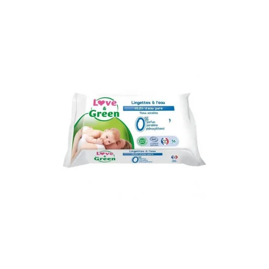 Salviette ipoallergeniche verdi & amore 56 pezzi senza profumo 56 pezzi