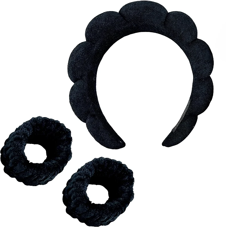 Fascia per capelli con polsini, nera