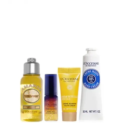 Set L'occitane Immortelle Siero 5ml Crema Divina olio doccia 75ml