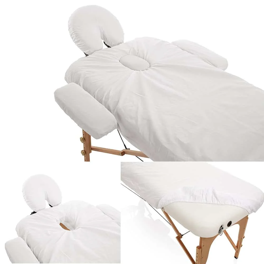 Coprilettino con foro viso elastico 100% Cotone bianco 70×200 h
