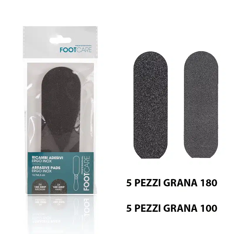 10 RICAMBI ADESIVI per Raspa pedicure in acciaio inox 2 facce