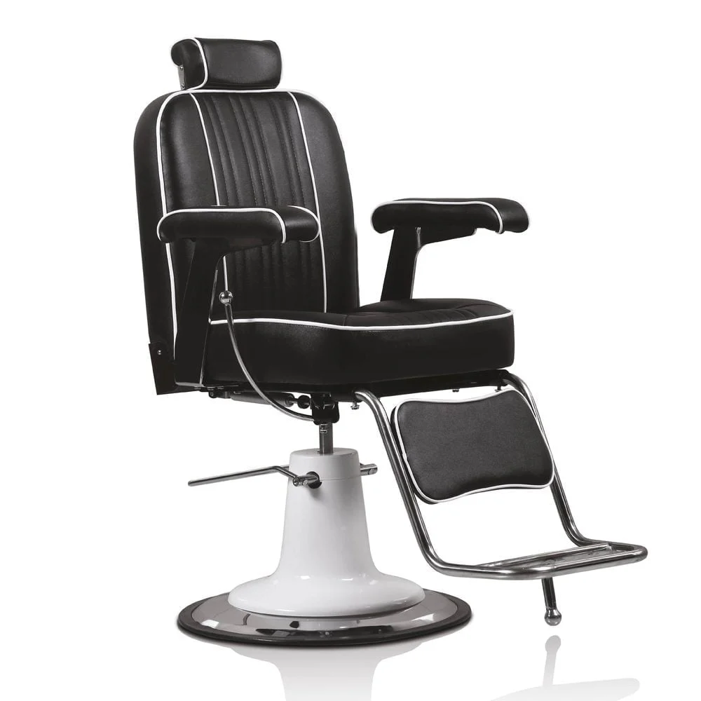 Poltrona Barbiere Hair Malaga XaniPro con Base Rotonda Cromata