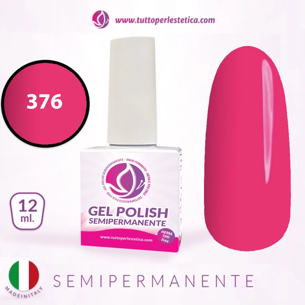 Semipermanente colore rosa scuro N 376 da 12 ML – Hema e TPO Free