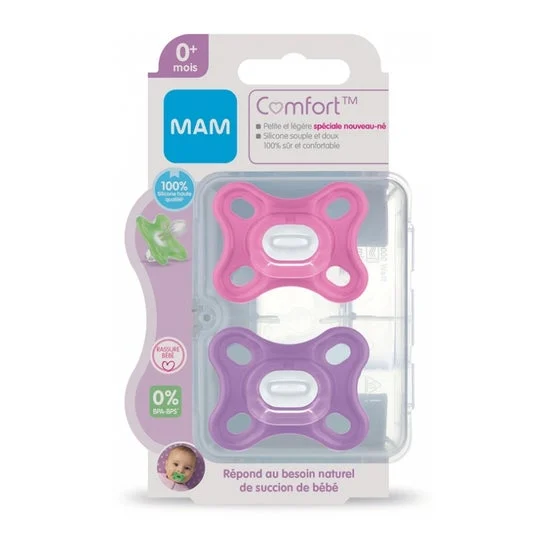 Mam Comfort Succhiotto Silicone +0M Rosa 2 Unità