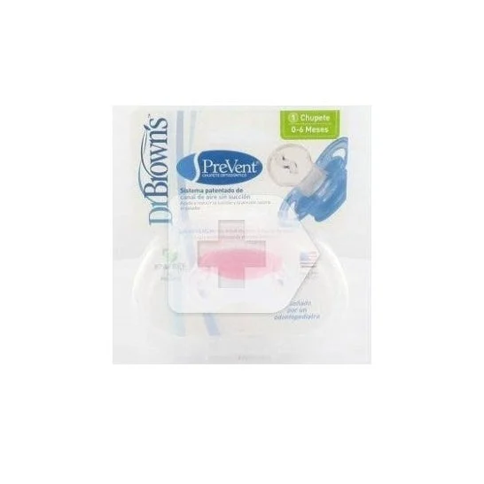 Dr Brown's Prevent 1å fase ciuccio in silicone rosa 1 pz