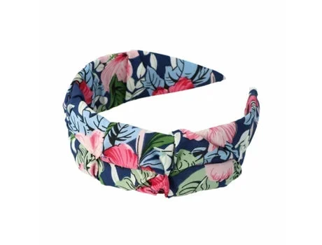 Inca Diadema Tessuto Floreale Con Fondo Blu 1 U