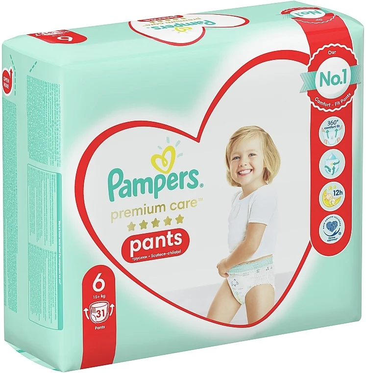 Pannolini a mutandina Premium Care Pants Extra large 6 (15 + kg), 31 pz