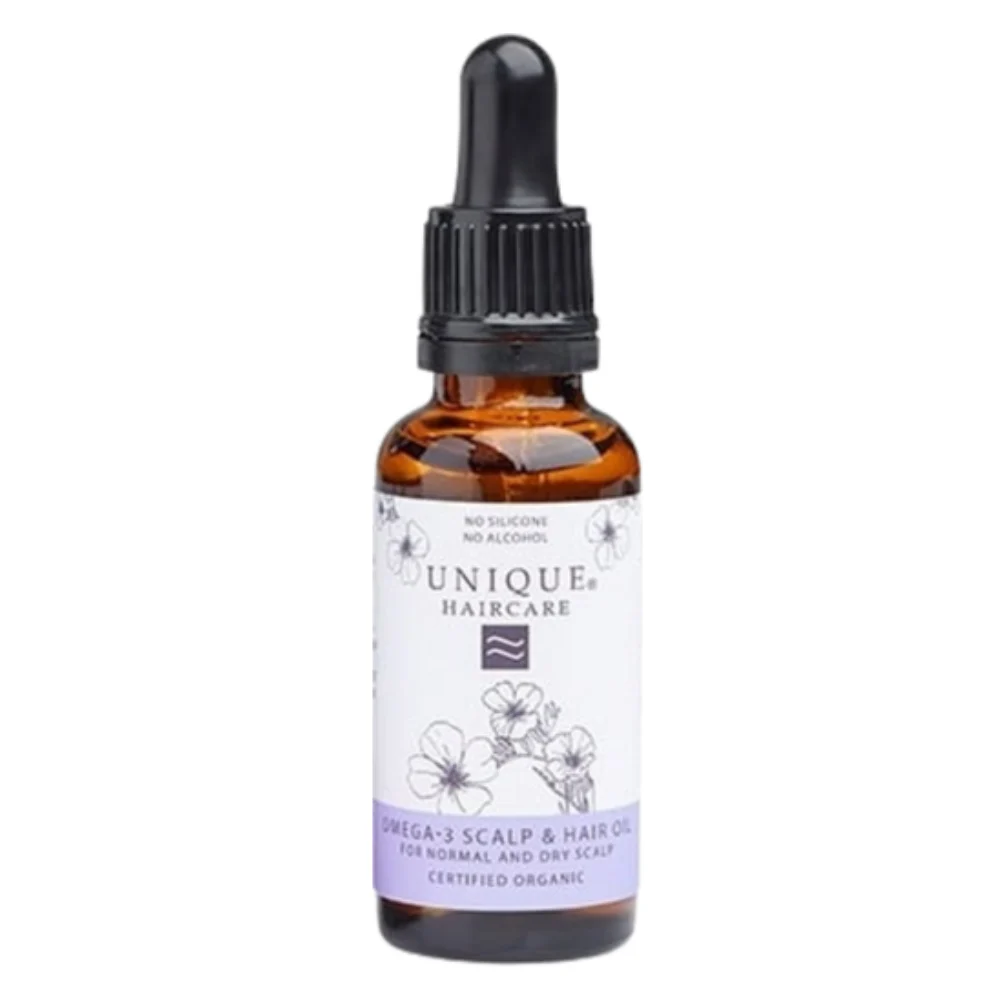 Unique beauty Olio Bio per Capelli e Cuoio Capelluto con Omega 3, 30 ml