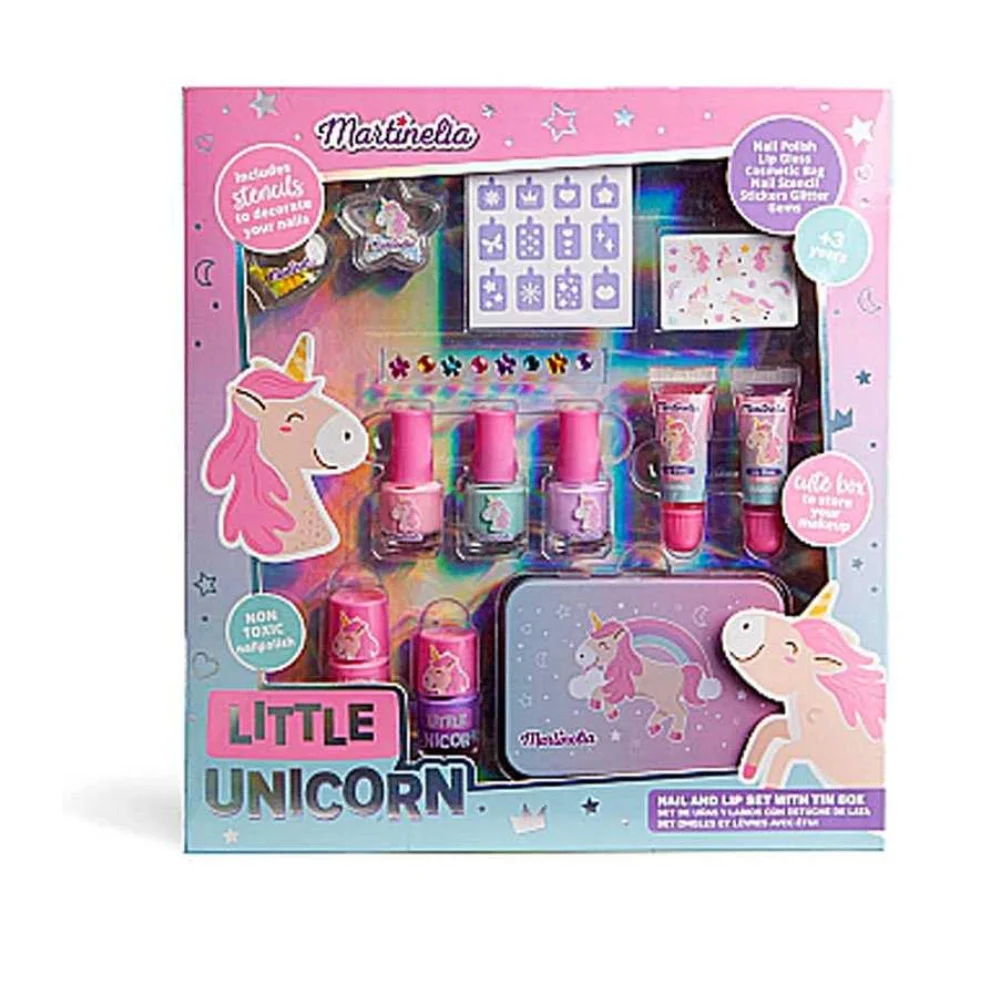 Set unghie e labbra unicorno Martinelia con scatola di latta