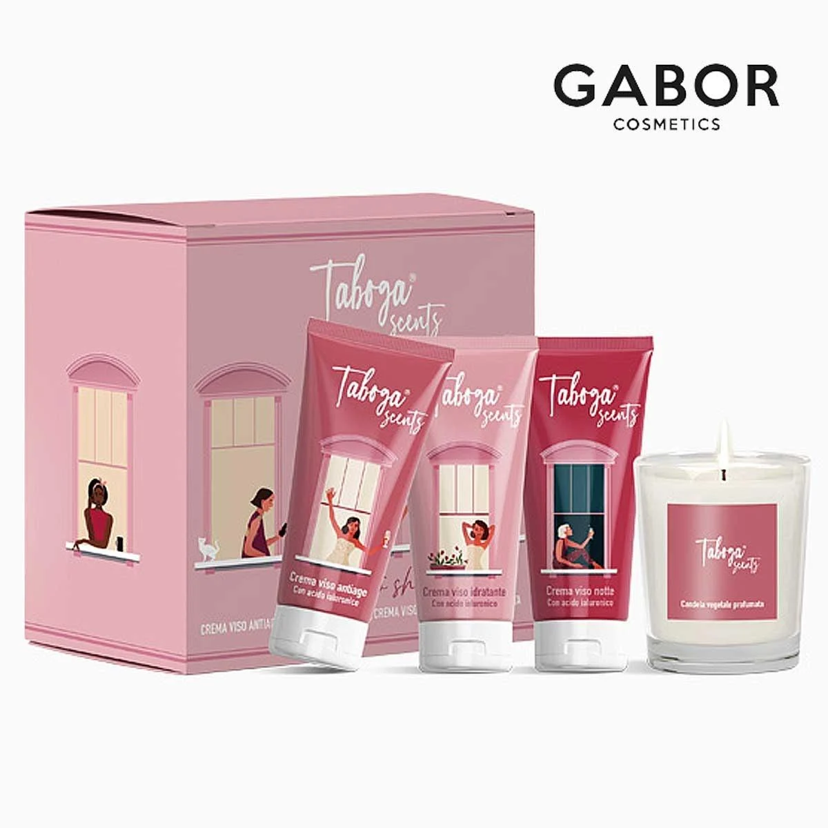 Taboga crema antiage 50 ml + idratante 50 ml + notte 50 ml + candela