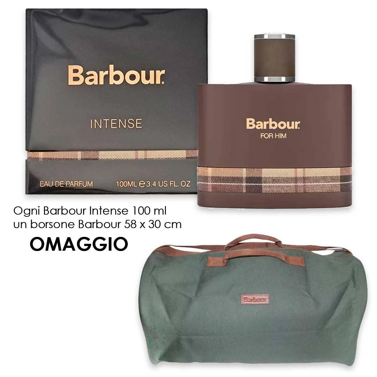 Barbour origini intense(usx)edp 100ml + weekender bag omaggio