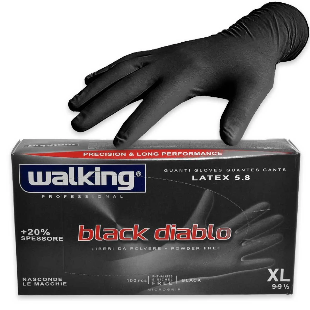 Guanti lattice 5.8 nero diablo walking 100 pezzi tg. xl