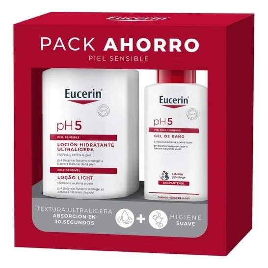 Eucerin Pack Ph5 Loción Ultaligera 1L + Gel Baño 200ml