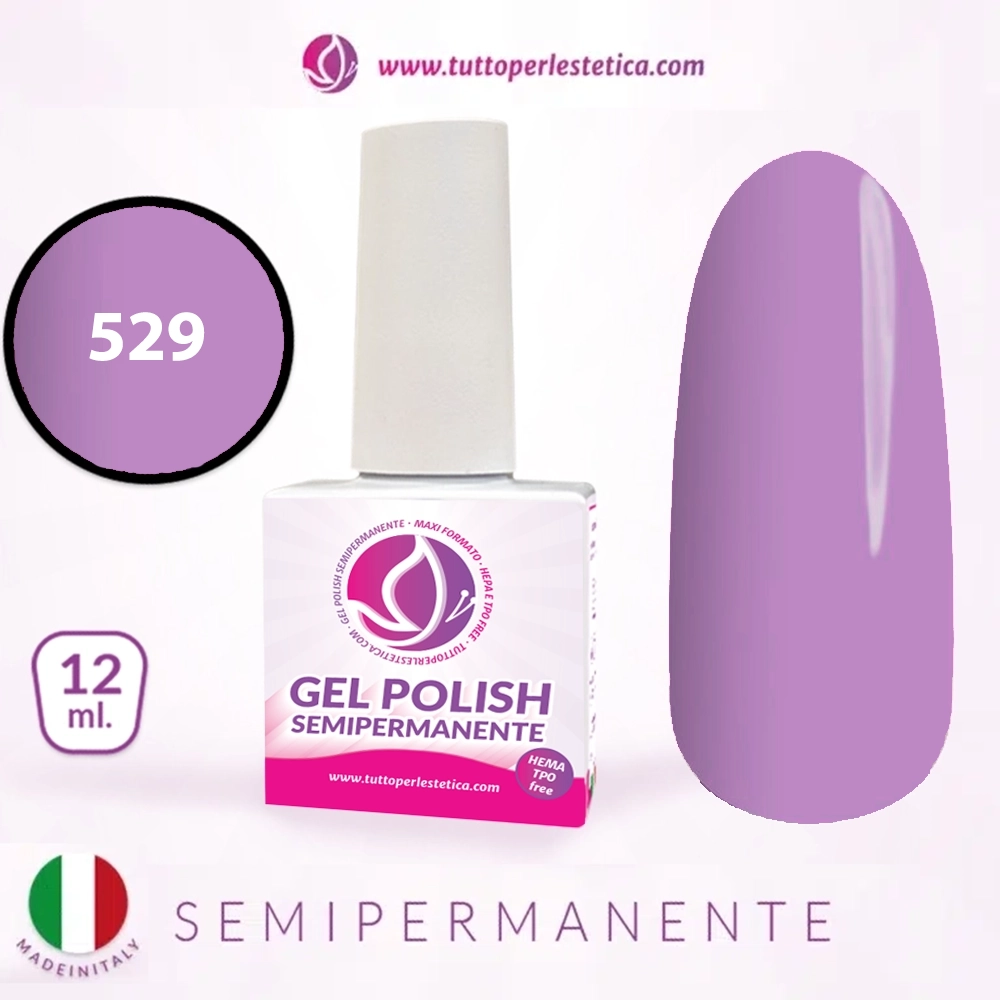 Semipermanente colore lilla N 529 da 12 ML – Hema e TPO Free