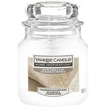 Yankee Candle Home Inspiration Bianco Lino e Pizzo - Candela profumata - 104,0 g