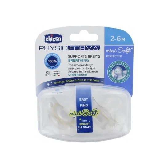 Chicco ciuccio in silicone Physio Minisoft Night 2 - 6 M 2uds