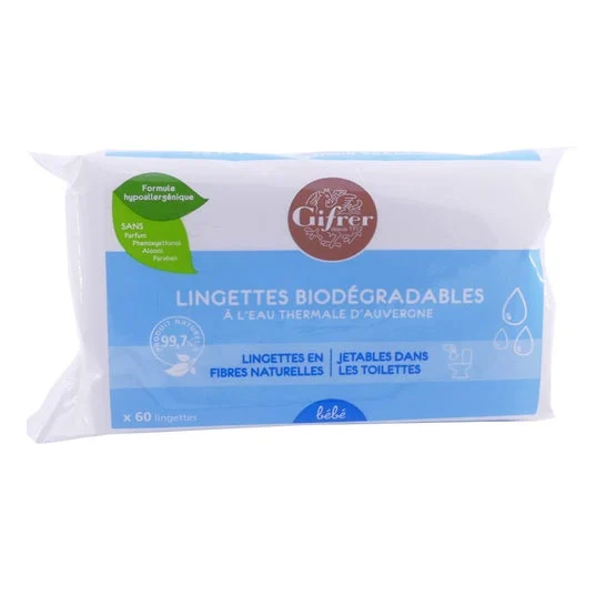 Salviette biodegradabili con Auvergne sacchetto di 60 salviette per acqua termale Auvergne