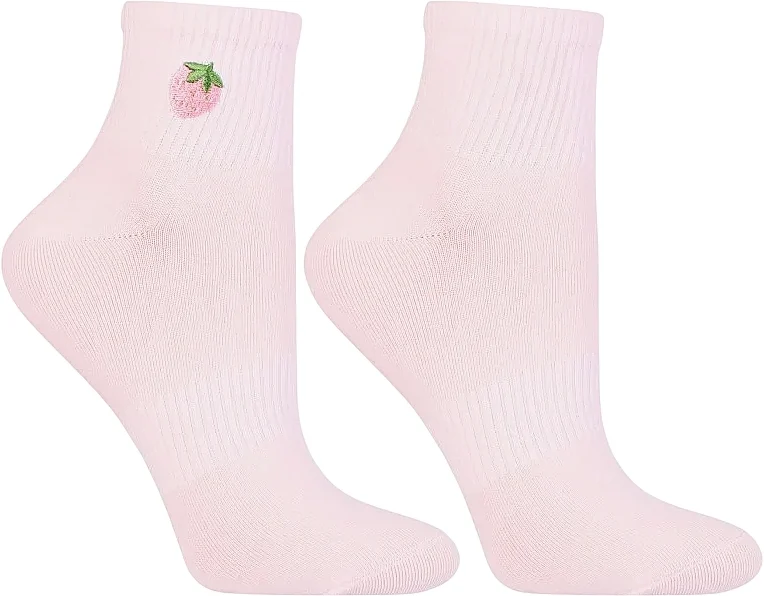 Calzini da donna con ricamo, CSL200-140, rosa