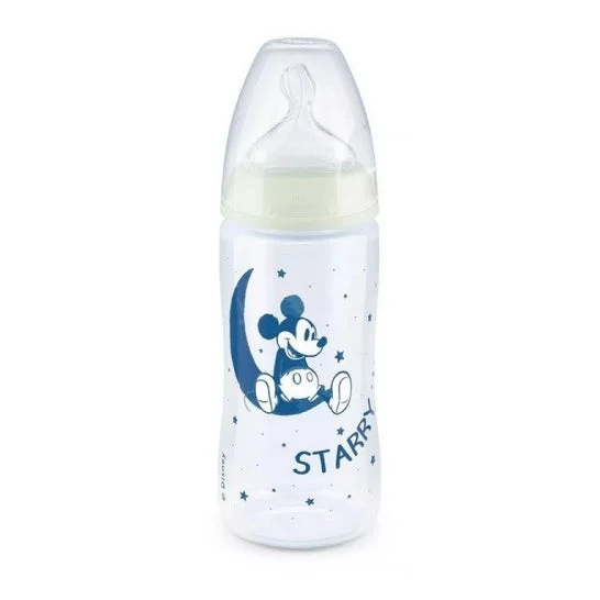 Nuk First Choice+ Mickey Night Biberón Silicona 6-18M 300ml 1ud