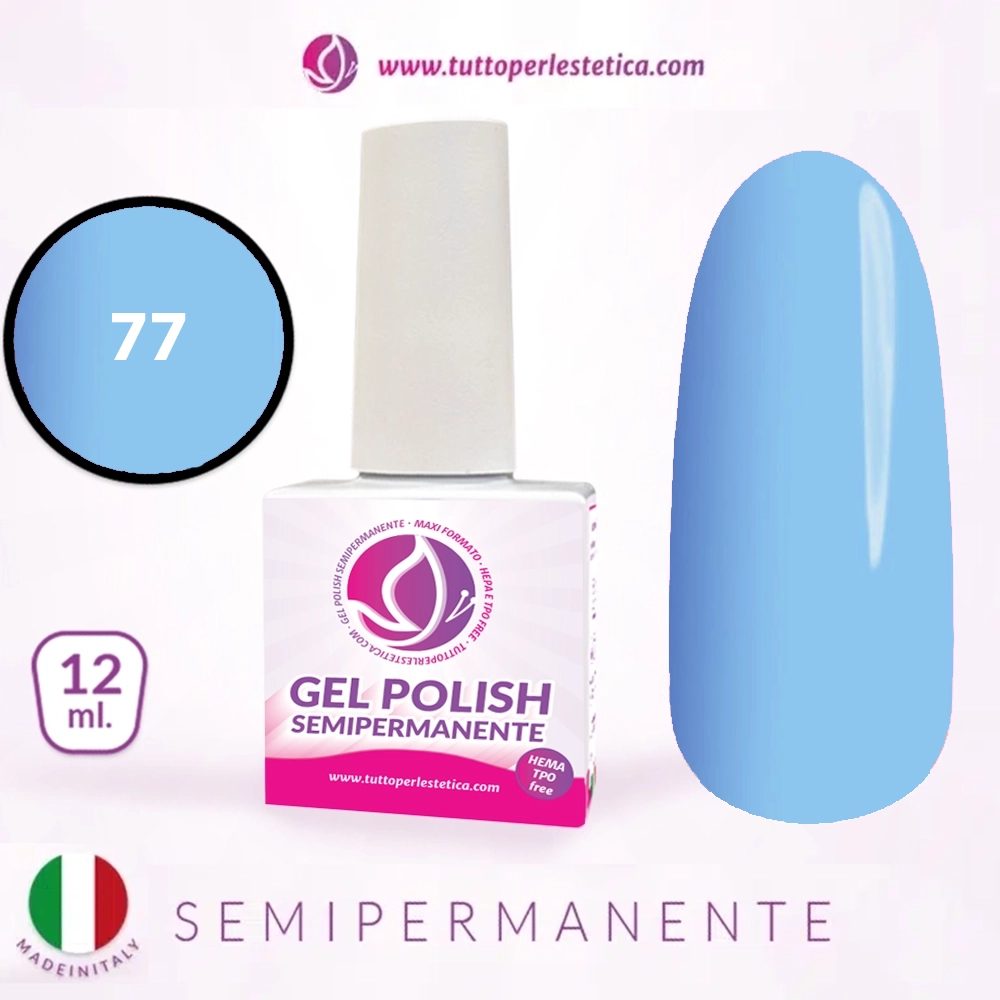 Semipermanente colore azzurro N 77 da 12 ML – Hema e TPO Free