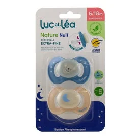 Luc et Léa Set Nature Nuit Chupete Silicona 6-18m 2uds