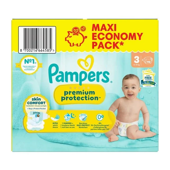 Pampers Pañal Premium Protection Maxi Pack T3 112uds