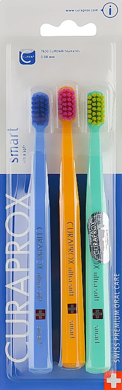 Set spazzolini da denti per bambini "Smart", blu, arancione, turchese