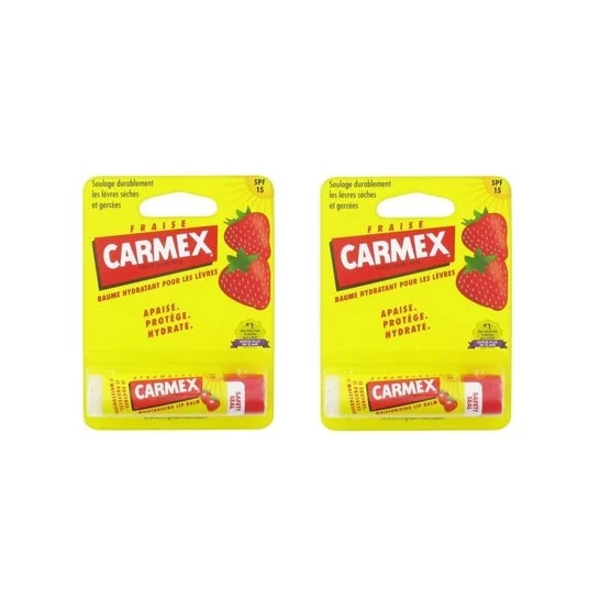 Carmex Stick Lèvres SPF15 Fraise 2x4,25g