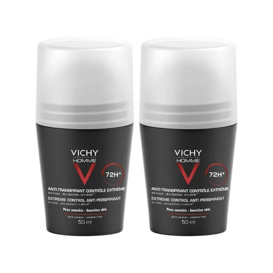 Vichy Homme Anti-Traspirante Uomo Profumato Bead 72H 2 X 50 Ml