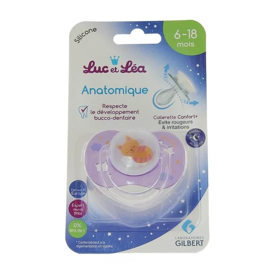 Luc et Lea Chupete Noche Anatómico Gato 6-18M 1ud