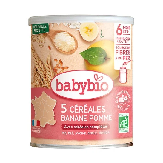 Babybio 5 Céréales Banane Pomme +6m 220g