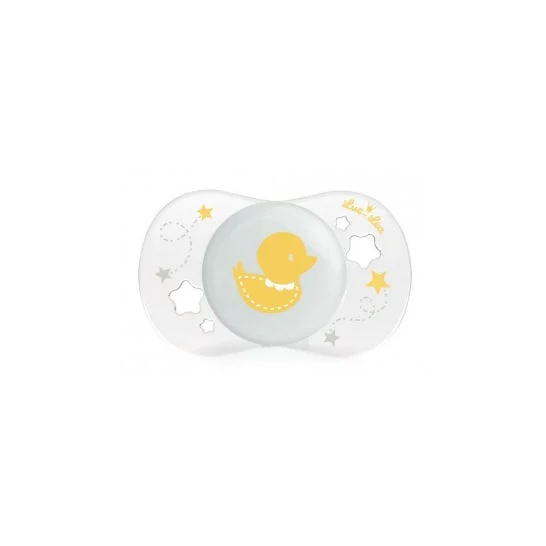 Luc e Lea Silicone Silicone simmetrico ciuccio simmetrico 0 - 2 mesi di pollo giallo